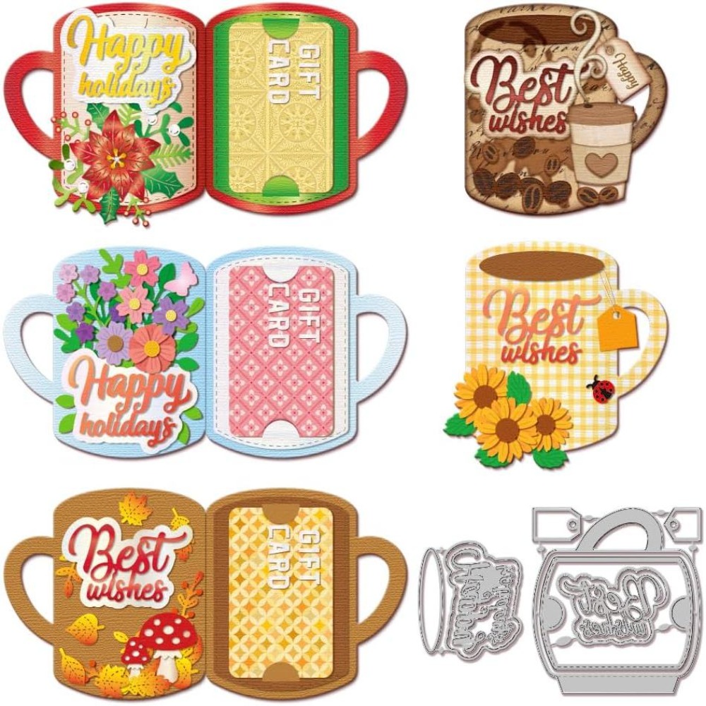 Coffee Tea Journal - Cup Gift Card Holder Cutting Dies