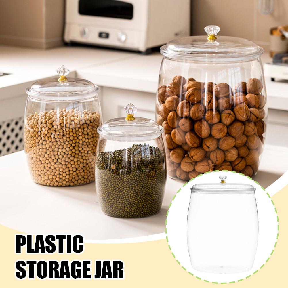 Coffee Tea Jars - Large Transparent Plastic Sealed Jar with