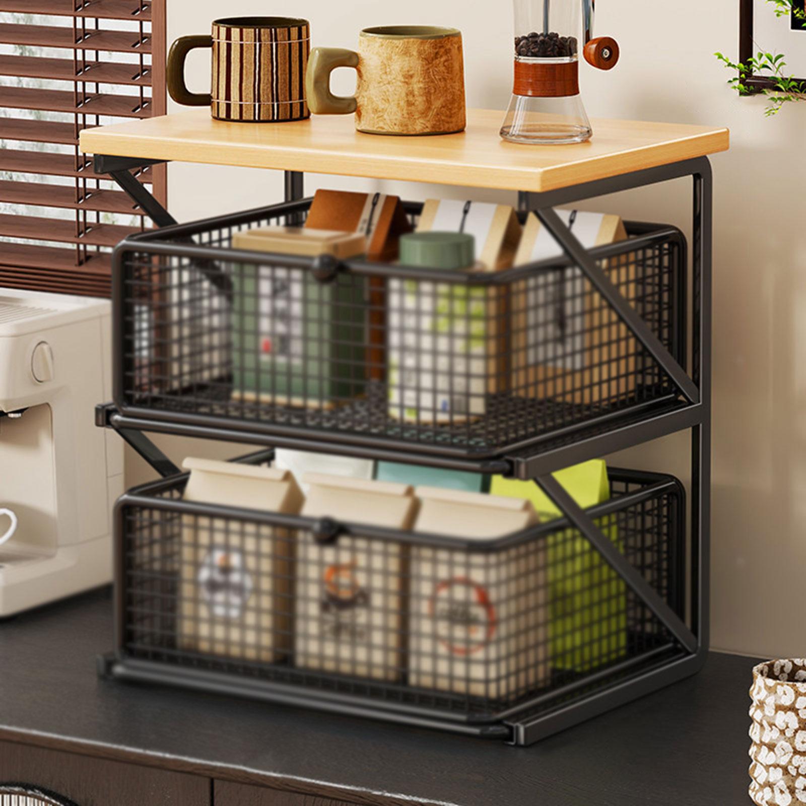 Coffee Bar Organizer Wooden Ir - Coffee Tea Zone review and price