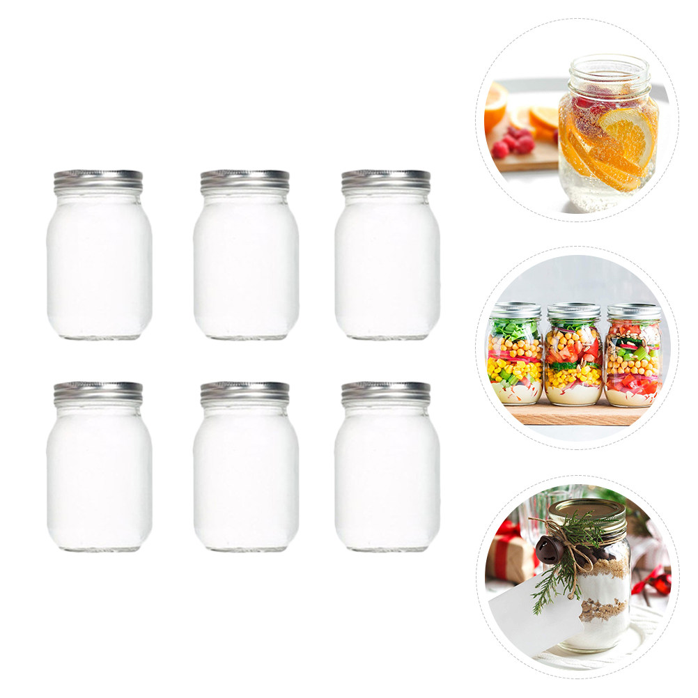 6Pcs Transparent Round Glass J - Coffee Tea Jars review and price