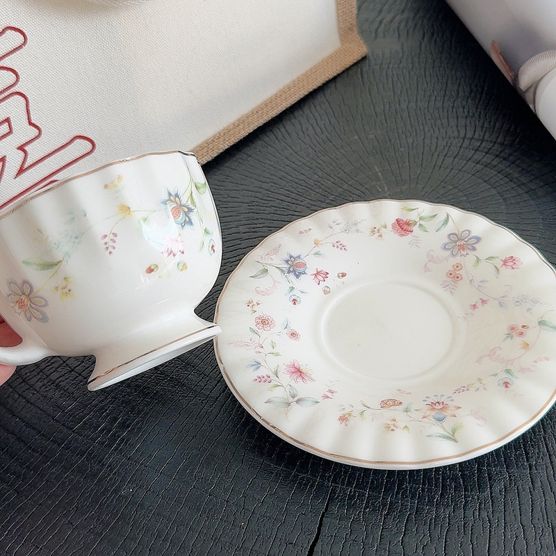 Gold-drawing Floral Print Coff - Coffee Tea Drawing review and price