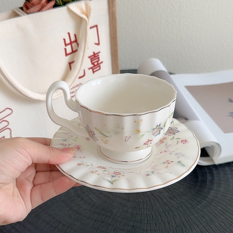 Gold-drawing Floral Print Coff - Coffee Tea Drawing review and price