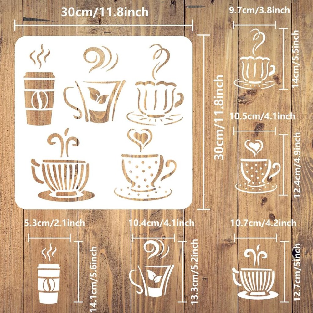 Hot Drinks Stencil for Paintin - Coffee Tea Drawing review and price