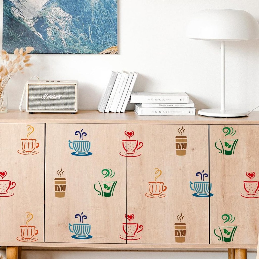 Hot Drinks Stencil for Paintin - Coffee Tea Drawing review and price